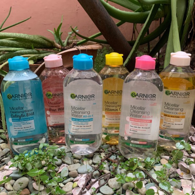 400ML GARNIER MICELLAR CLEANSING WATER PINK DAN VITAMIN C SALICYLIC ACID ROSE WATER
