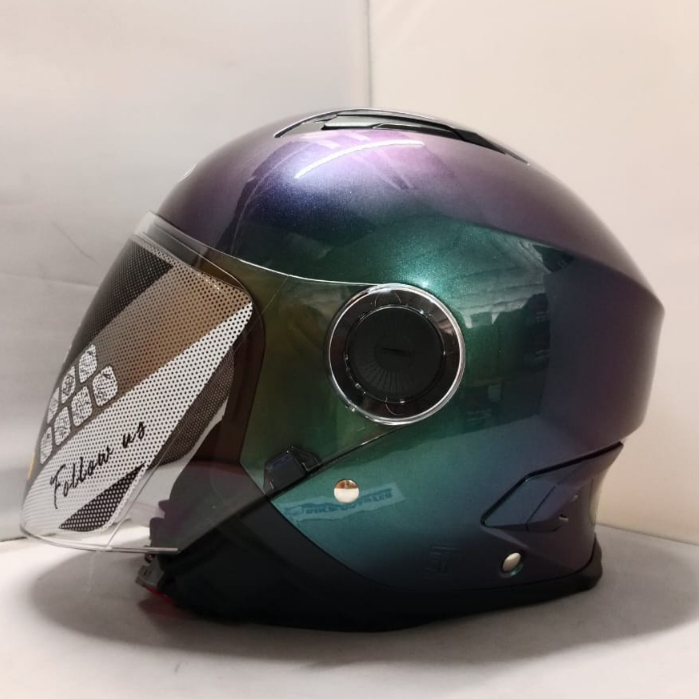 Helm Zeus ZS-617 Chamaleon Purple Half Face New