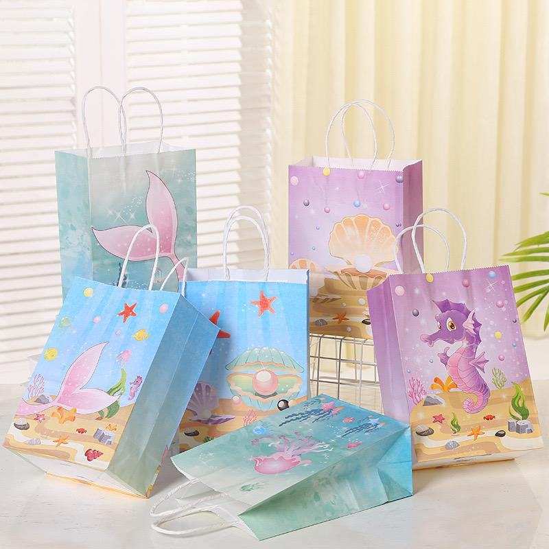 

PAPER BAG GOODIE BAG TAS KADO HADIAH PESTA ULANG TAHUN MOTIF MERMAID PUTRI DUYUNG