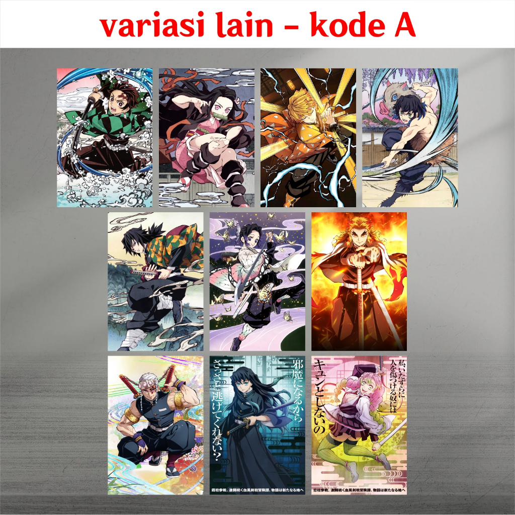 Koleksi Poster A3 Anime Kimetsu no Yaiba / Demon Slayer A - Tanjirou Nezuko Zenitsu Inosuke Giyuu Shinobu Kanao Rengoku