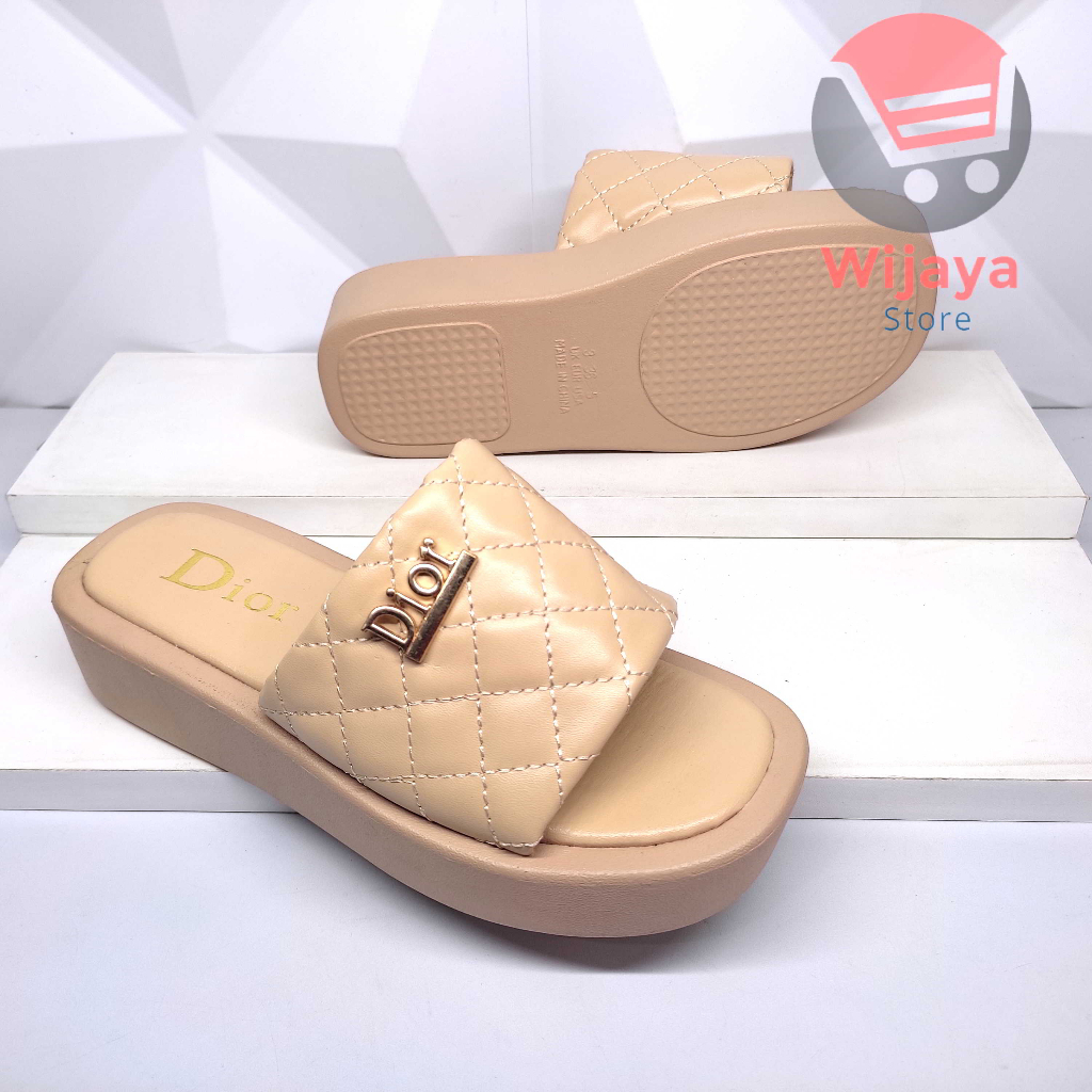 Sandal Wedges Slop Wanita BALANCE 998 Model Silang Sendal Jelly Slide Pita Selop Cewek Perempuan