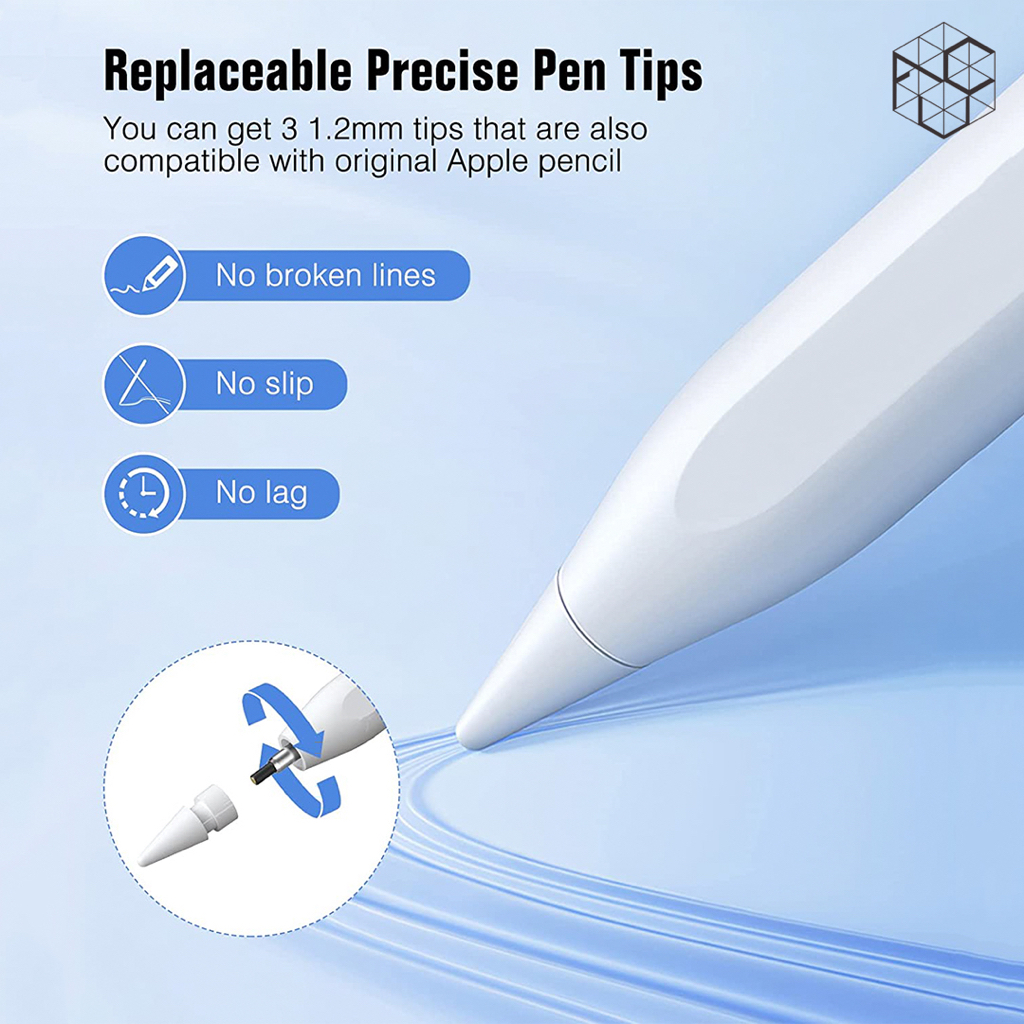 Acervo Pencil Stylus Pen 12th Gen with Palm Rejection, Magnetic Adsorption Design and Tilt Detection Capacitive Pencil