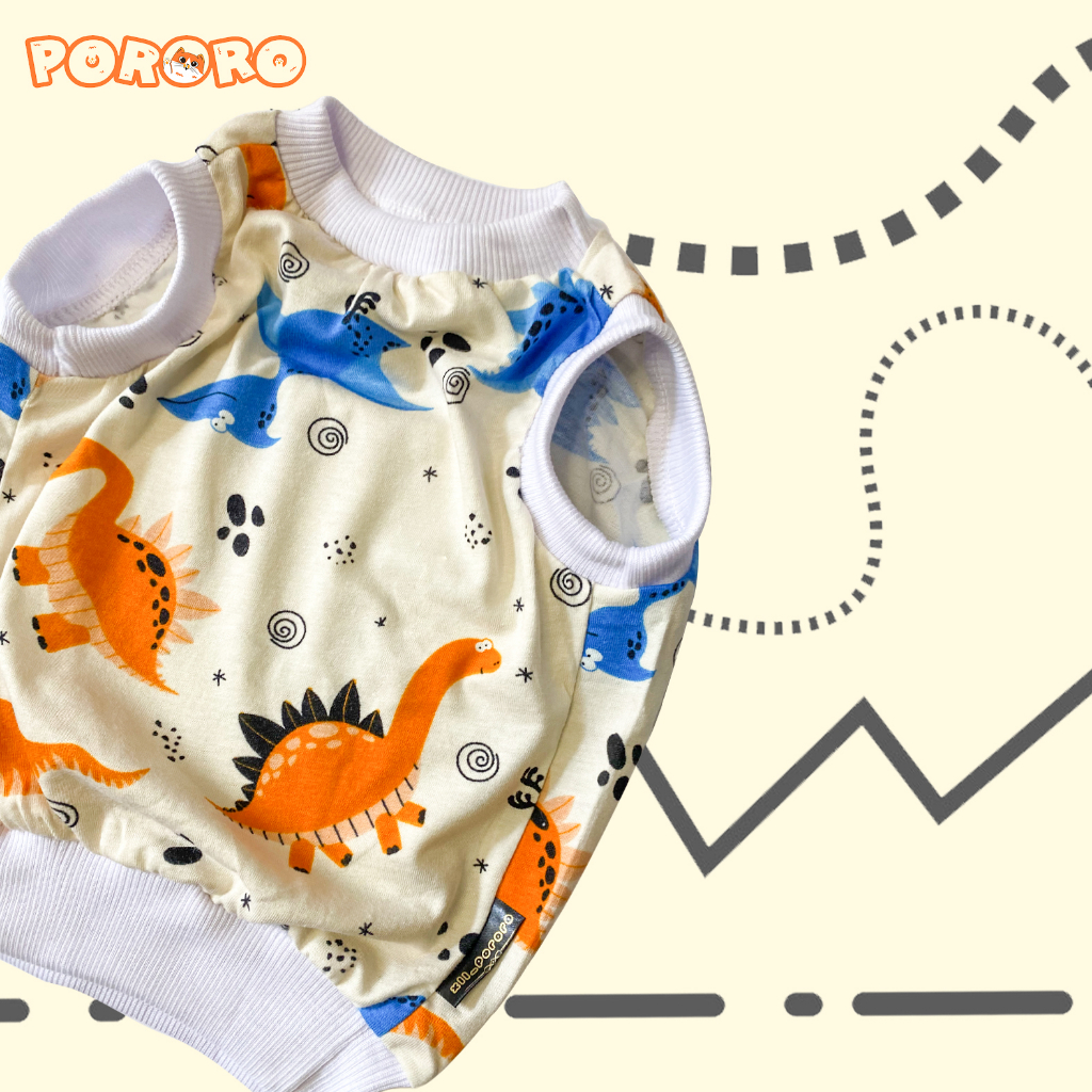 Pororo - T-Shirt Kucing Motif Dino lucu Murah Aksesoris Hewan