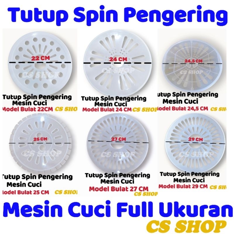 TUTUP SPIN PENGERING MESIN CUCI UMUM UNIVERSAL FULL UKURAN MODEL BULAT &amp; OVAL/PENUTUP MESIN CUCI PENGERING MODEL 2 TABUNG UKURAN LENGKAP