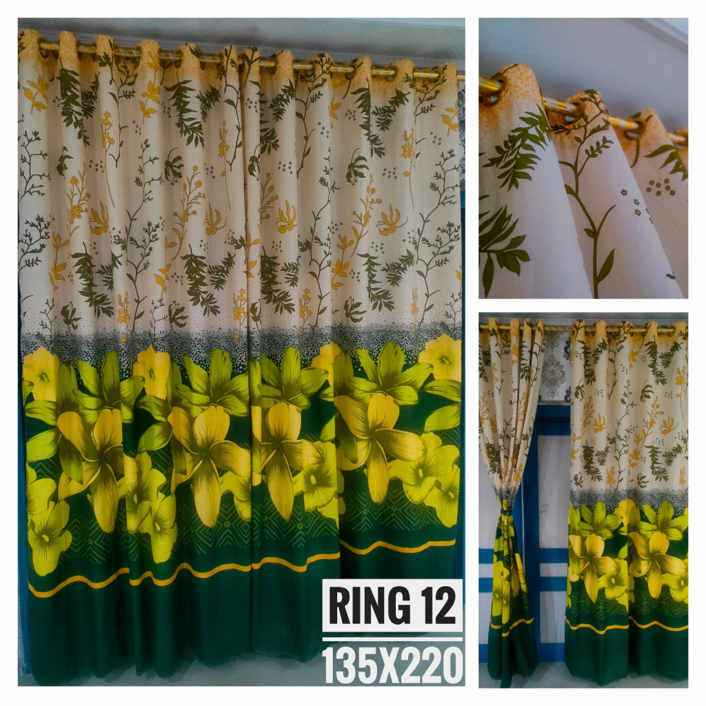 Gorden Jendela dan Pintu - Gorden Pintu Kamar Panjang Aesthetic-Gorden Pintu Tengah Motif Greenlily