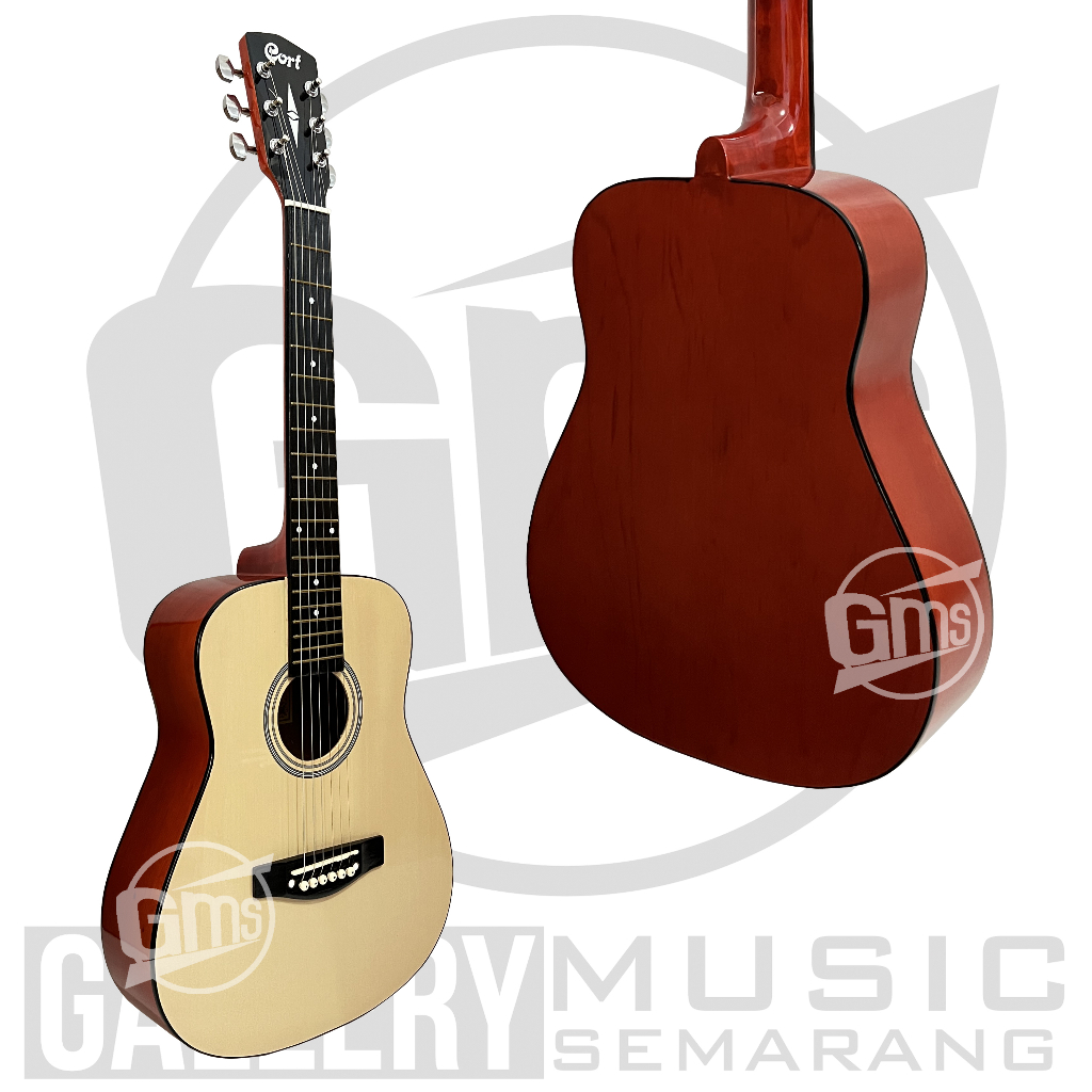 Gitar Akustik ¾  Cort Custom Tanam Besi Gitar 3/4 Cort Custom Termurah Paket Super Komplit