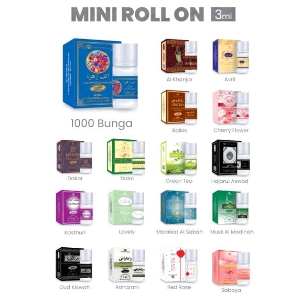 Parfum DOBHA Roll On 3ml Non Alkohol Pilih Varian Aroma