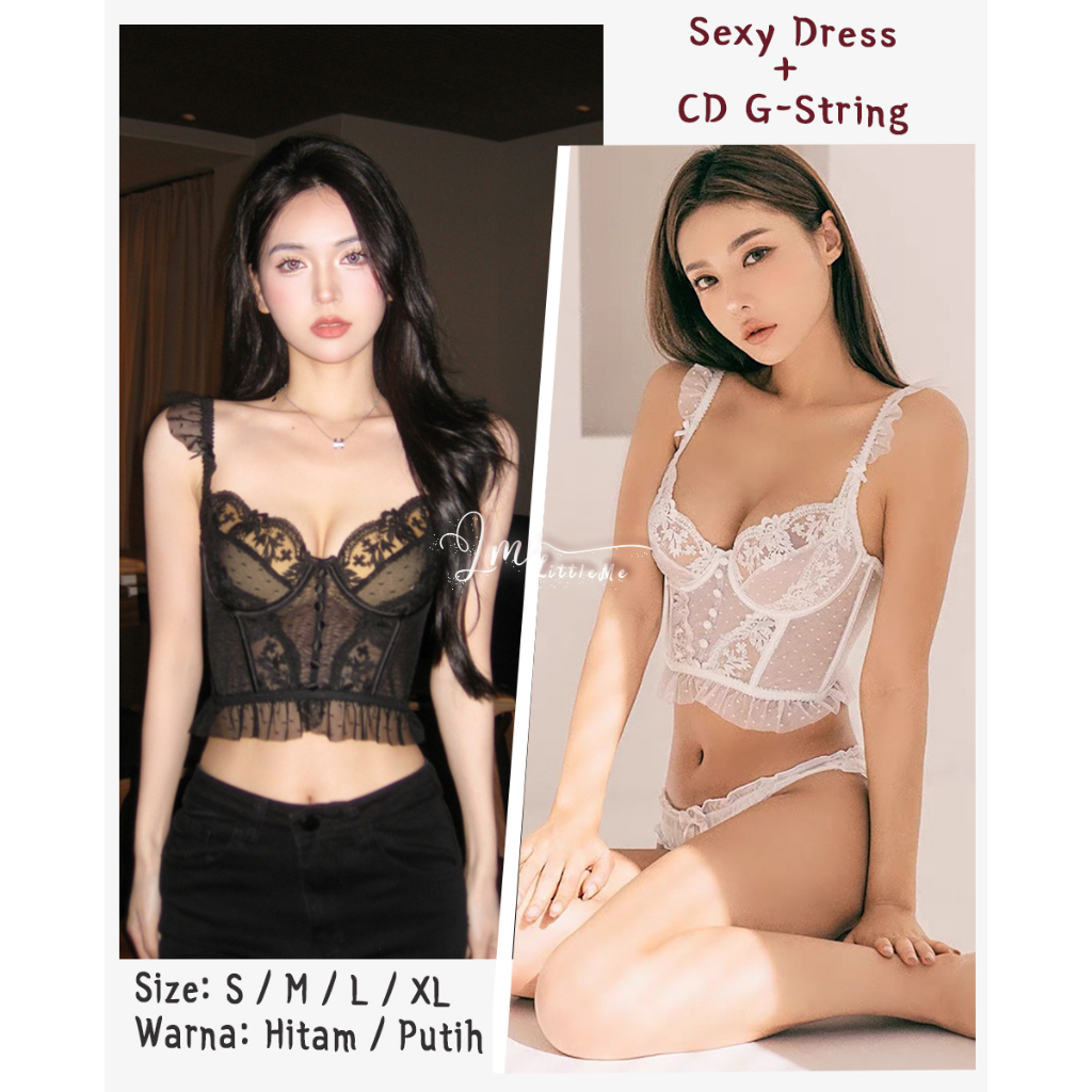 Korset Lingerie Bustier Bahan Lace Premium / Bustier Set Sexy Lingerie
