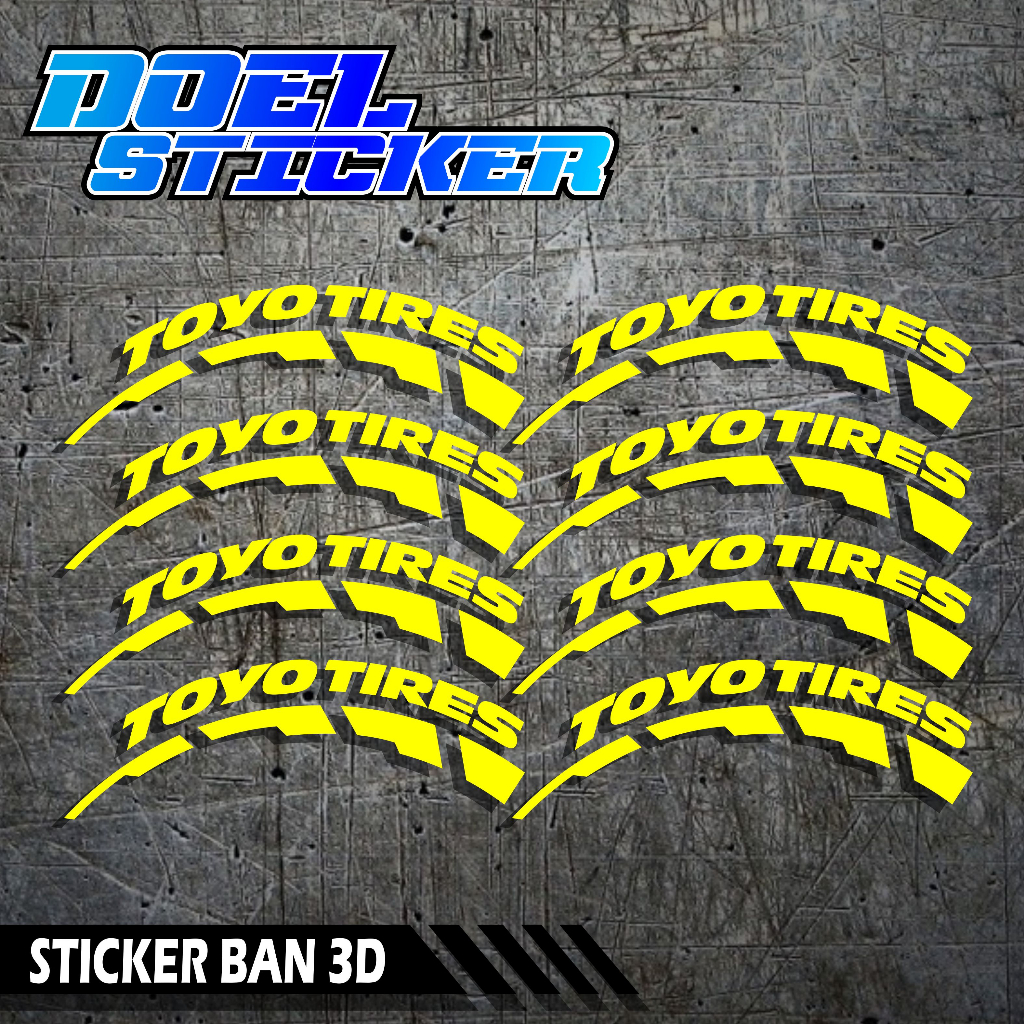 Tire Bomb / Sticker Ban Motor 3D / Font Ban Aksesoris Motor Toyo Tires Doel 003