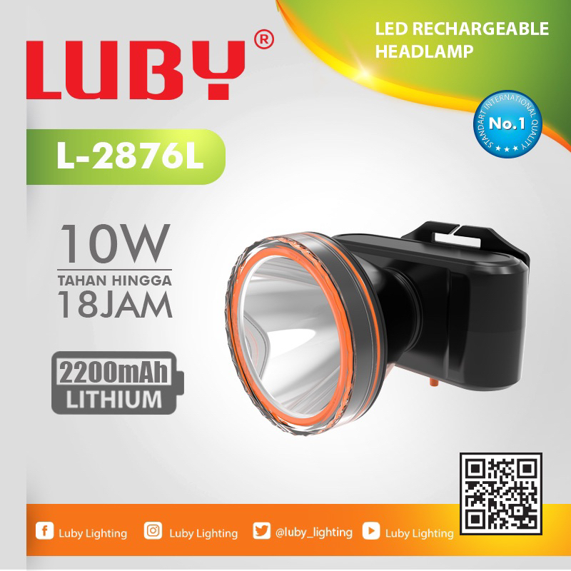 LUBY L-2876L Senter Kepala 10 Watt Waterproof 100 meter