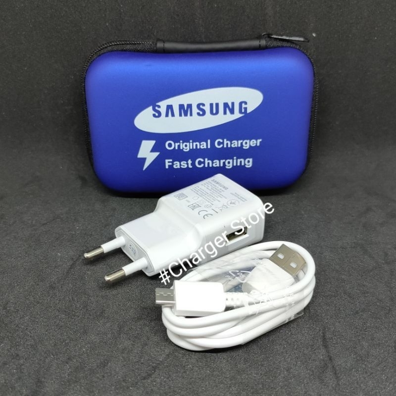 Charger Samsung Fast Charging 2.1A Micro USB - Type C ORIGINAL 1 Paket Plus Dompet