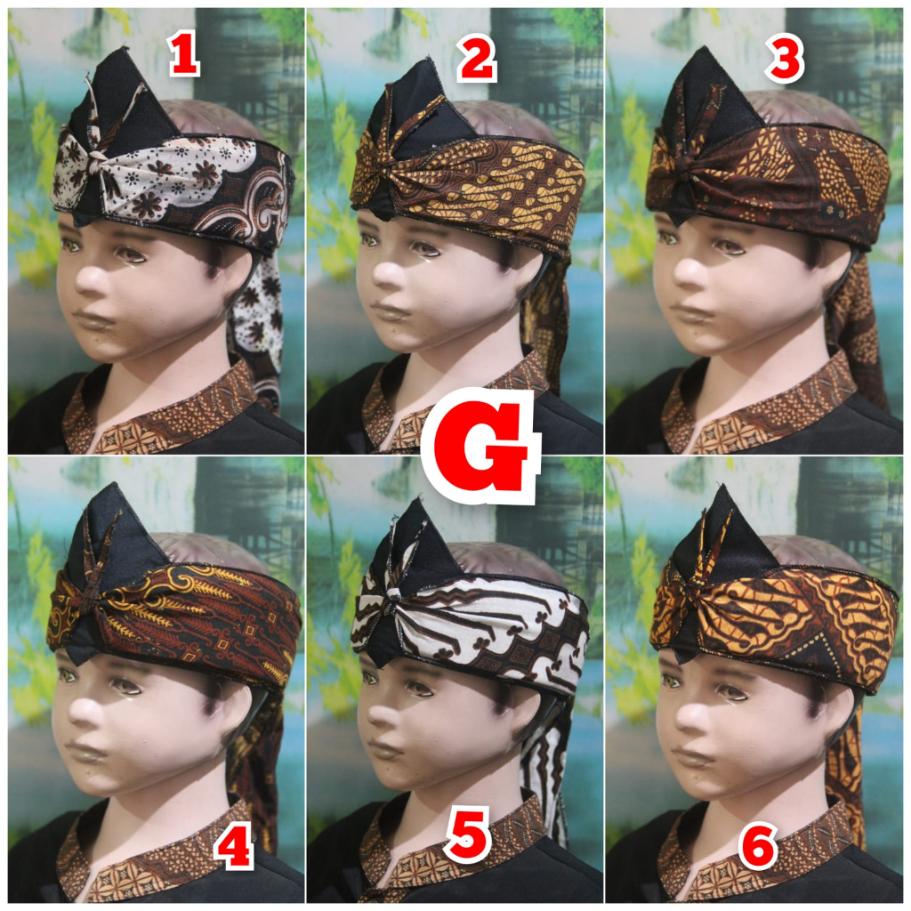 Iket sunda blangkon anak tradisional mahkuta wangsa totopong model atas bolong min order 10 pcs ( GS 03)