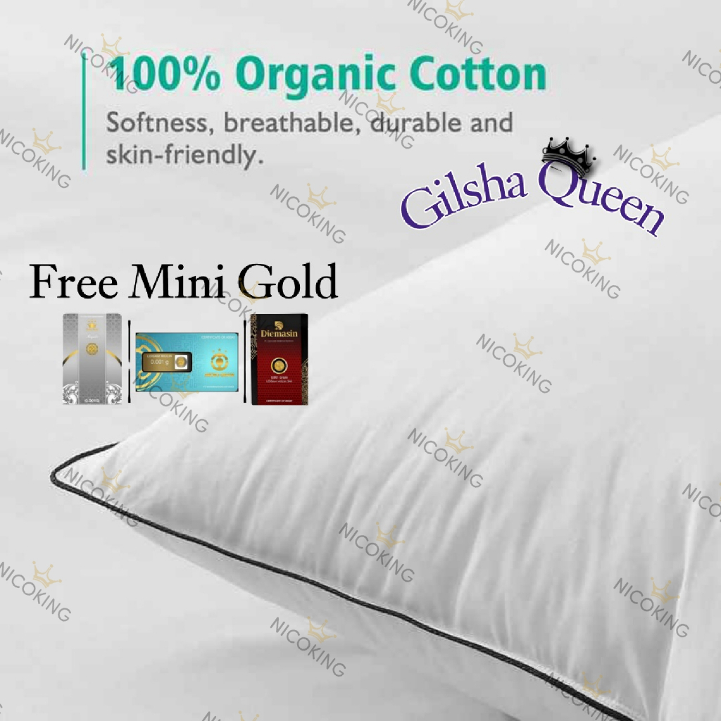 Gilsha Queen Bantal Bulu Angsa sintetis (Buatan) atau Silikon Exlusive Luxury Premium Besar Empuk Lembut Tebal Mewah