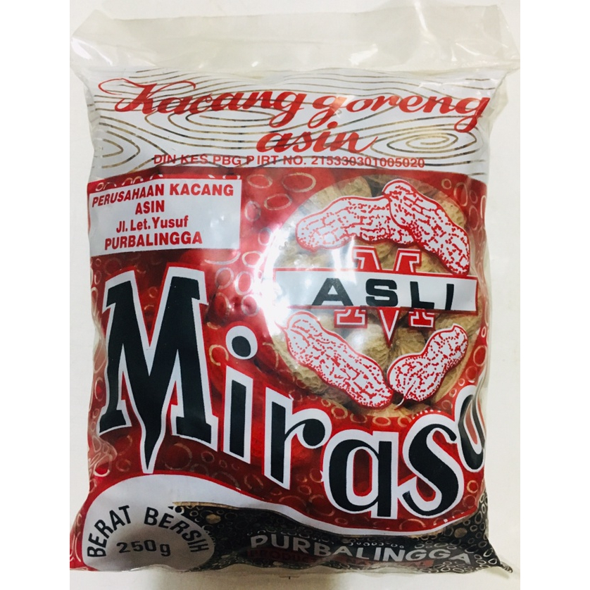 

Kacang Kulit Goreng Asin Mirasa Asli Khas Purbalingga kemasan super