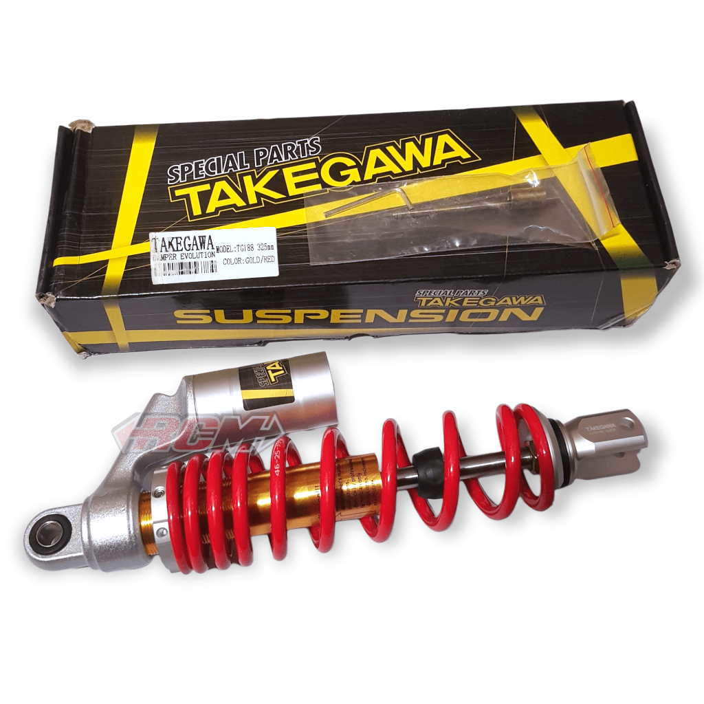 SHOCKBREAKER SHOCK BREAKER SHOCK SKOK SOK BLK BLKG BELAKANG MATIC TABUNG TG188 325MM 325 MM CLICK KLIK GOLD EMAS RED MERAH HONDA VARIO 125 150 SCOOPY SPACY BEAT ORI ORIGINAL TAKEGAWA ASLI