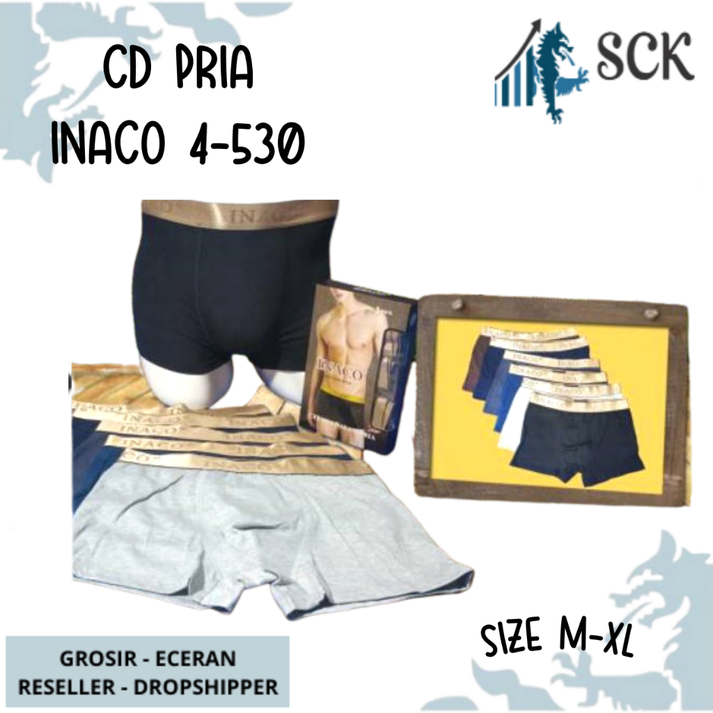 [ISI 3] CD Pria INACO 4530 MODEL BOXER / Celana Dalam Halus M-XL / Pakaian Dalam Cowok - sckmenwear GROSIR