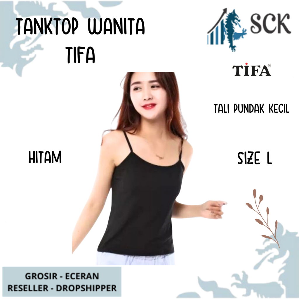 Tank Top Wanita TIFA  Putih Tali Kecil / Kaos Dalam Olahraga Yoga Fitness Aerobik