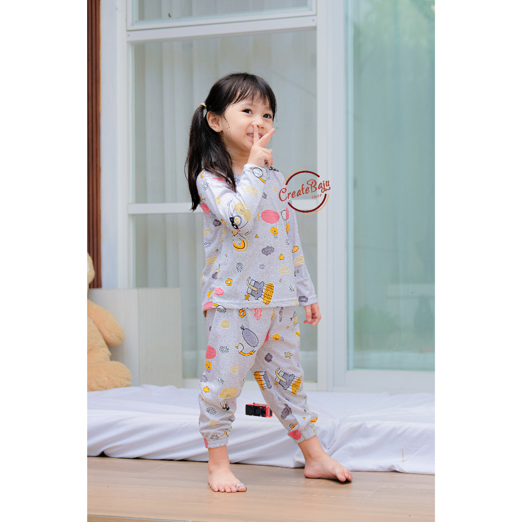 PIYAMA ANAK PEREMPUAN MOTIF CUTE COOL BAJU TIDUR ANAK CEWEK LENGAN PANJANG TERMURAH