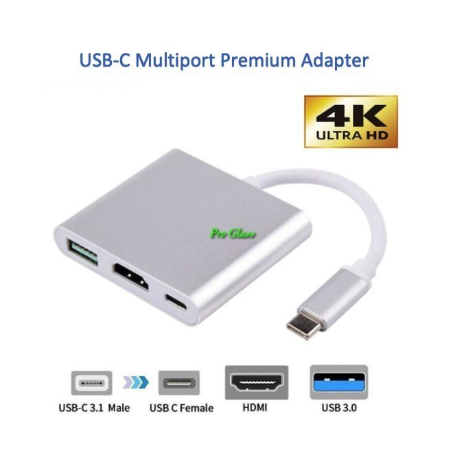 USB-C to HDMI / USB 3.0 / Type C Multiport Adapter Digital Converter