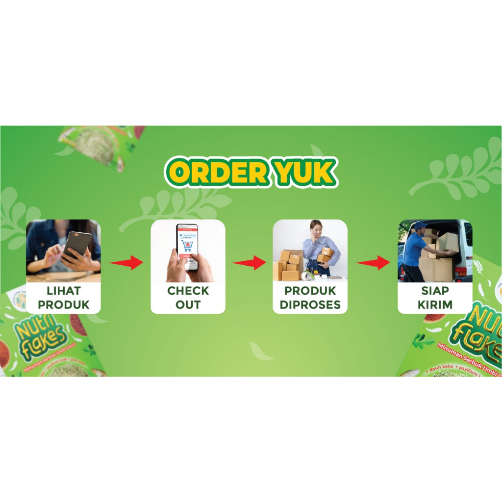 Nutriflakes - Umbi Garut Asam Lambung Original Paket 3 Box