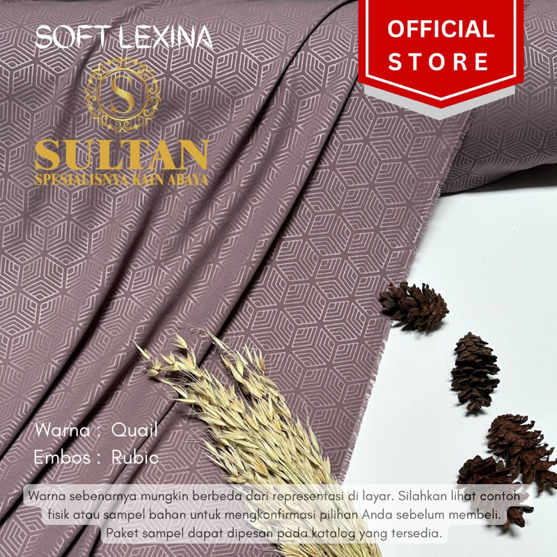 50CM EMBOS RUBIC SOFT LEXINA QUAIL KAIN ABAYA SULTAN (MEREK LAMA: SOFT LEXUS)
