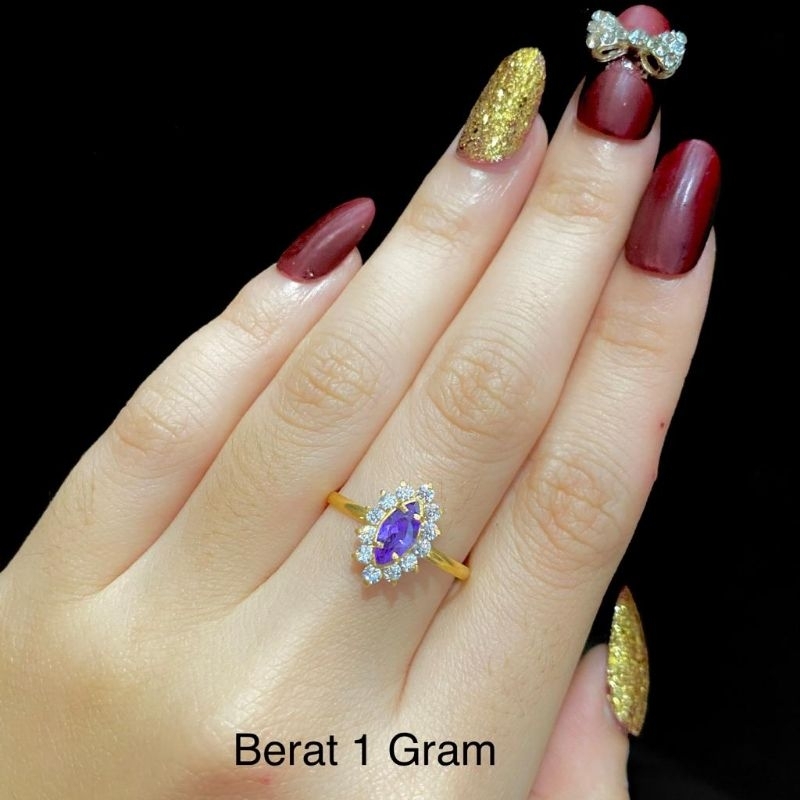 Cincin Emas Muda Permata 1 Gram