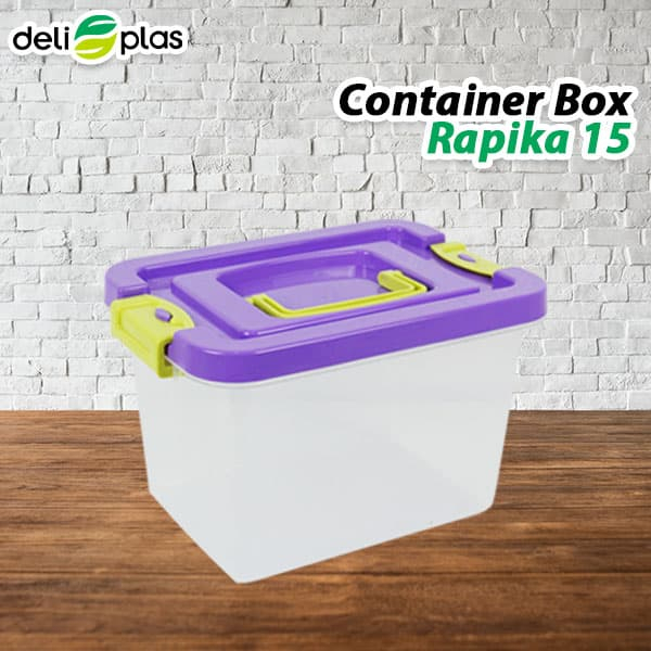 Container Box Mini Rapika 15 Liter Warna Transparant / Kotak Perkakas