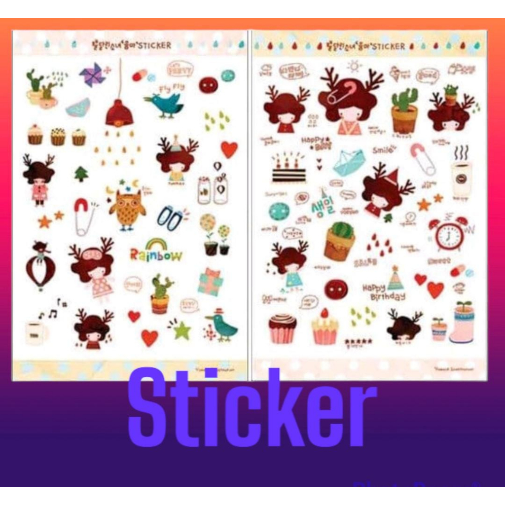 

sticker tema anak-anak,jual perpack isi 6 lembar
