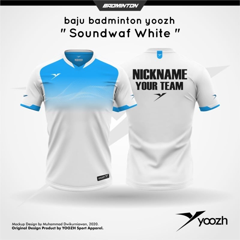 [ ANAK & DEWASA ] YOOZH SOUNDWAFE WHITE BAJU YOOZH KAOS BADMINTON VOLLY GOWES IMPORT PINGPONG JERSEY