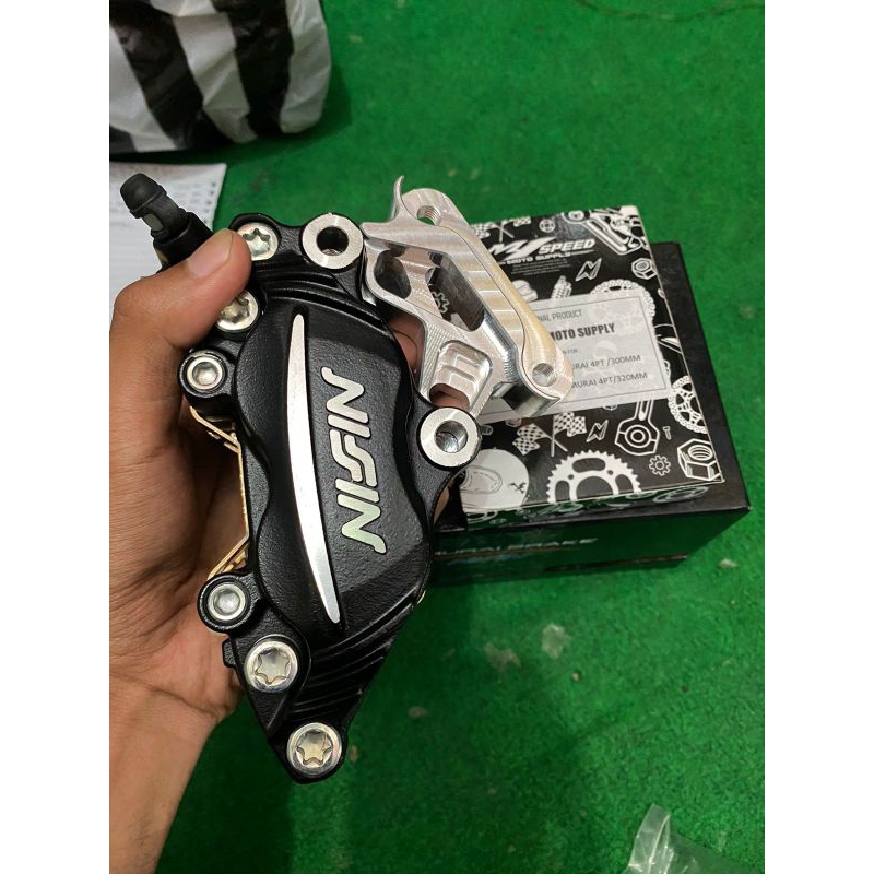 breket braket dudukan kaliper nissin samurai 4p 4piston 4pot 4 p piston pot ninja  ninja150r ninjaR 