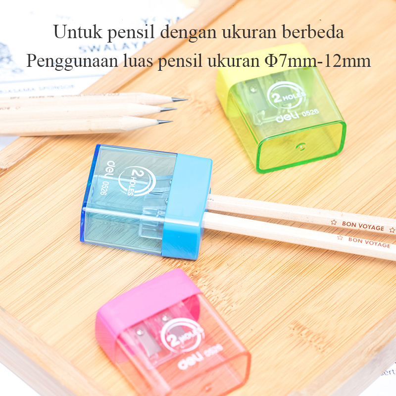 Deli Rautan Desain tabung karbon tembus pandang rautan pensil putar serutan pensil putar serutan rautan pensil Pencil Sharpener E0526