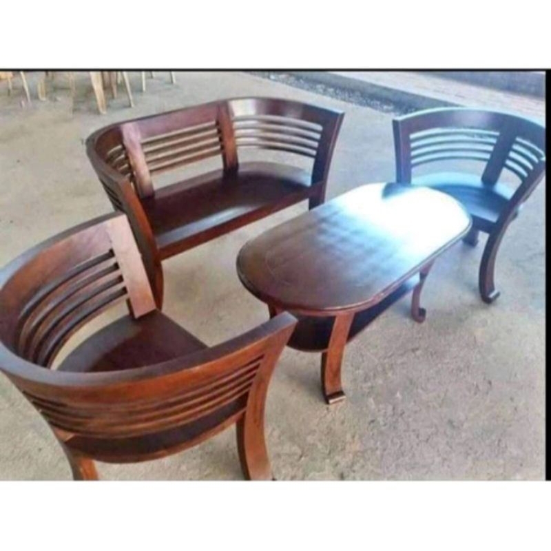 kursi teras kursi tamu  211+1meja minimalis kayu jati