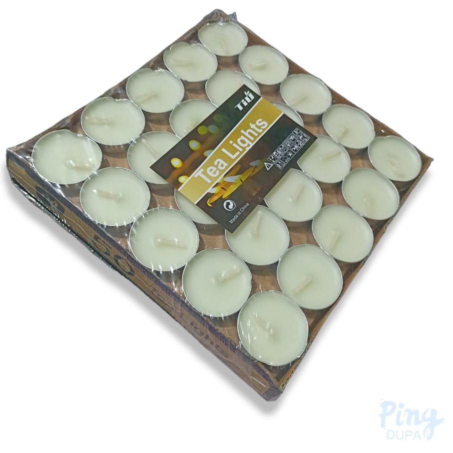 Lilin Candle Tea Lights Isi 50 Pcs Warna Putih