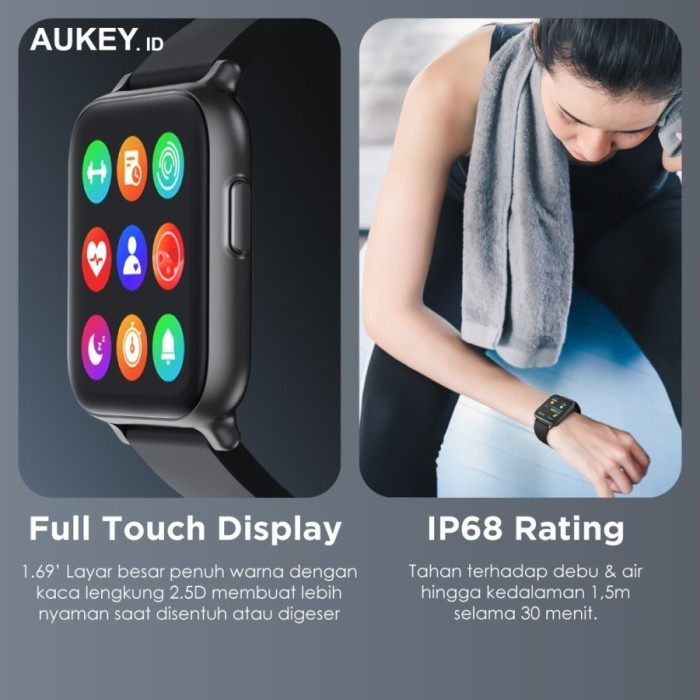 Smartwatch Aukey SW-1 Fitness Tracker 10 Activity With IP68 - 501643