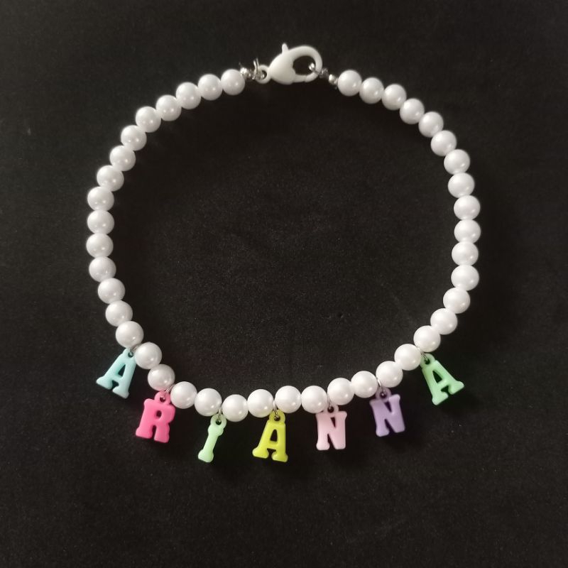 Kalung Manik Mutiara anak perempuan bisa custom nama atau warna