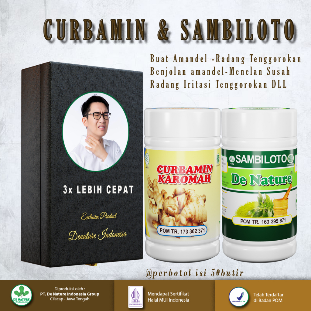 Sambiloto Curbamin Obat Amandel infeksi radang tenggorokan Susah Nelan benjolan leher buat dewasa an