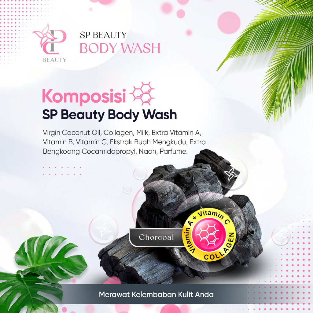 Sp Beauty Body Wash sabun cair herbal. Extra charcoal 250ml vitamin C. A &amp; Collagen. - Sabun mandi cair pemutih badan sabun cair pemutih .sabun cair herbal charcoal