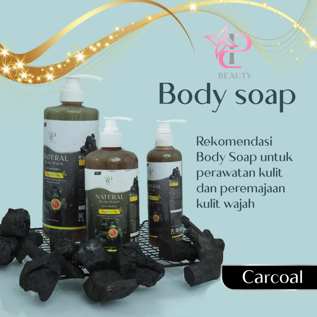Sp Beauty Body Wash sabun cair herbal. Extra charcoal 1000ml vitamin C. A &amp; Collagen. - Sabun mandi cair pemutih badan sabun cair pemutih .sabun cair herbal charcoal
