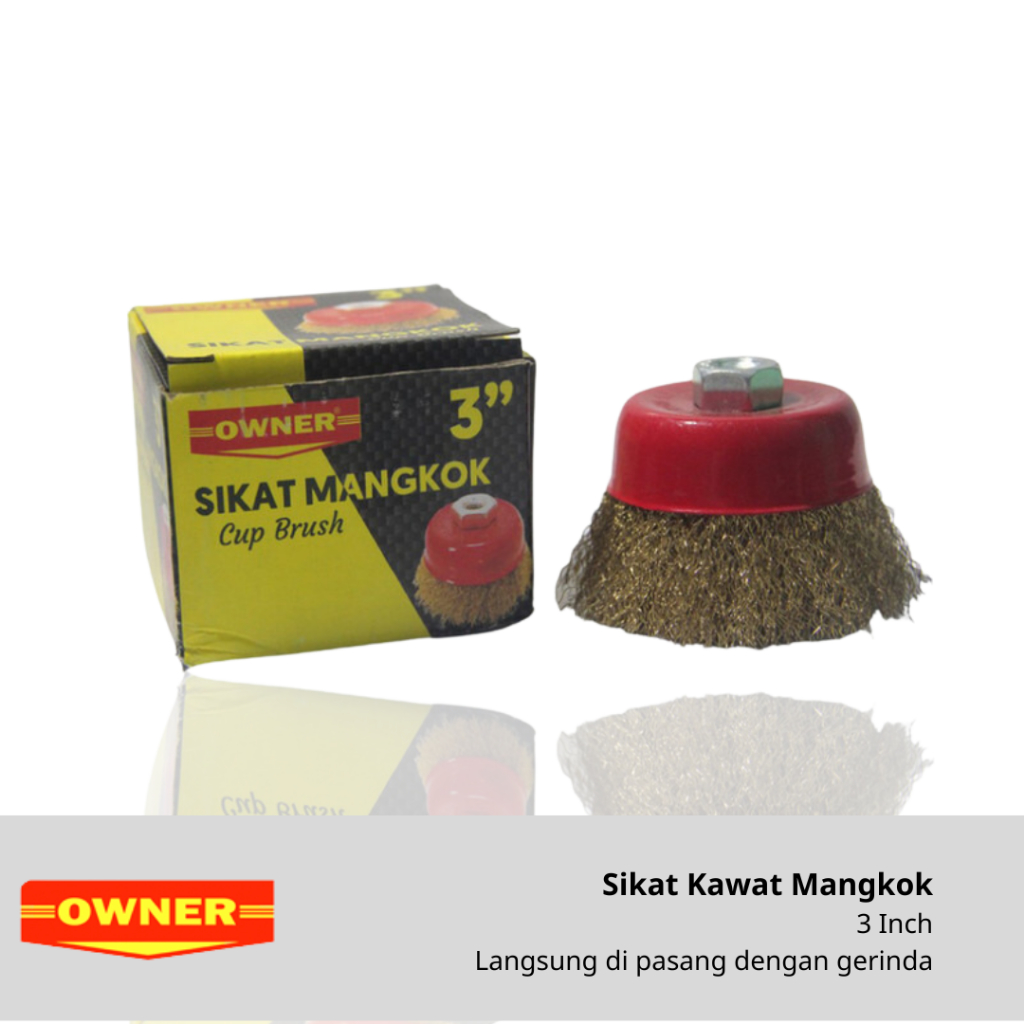 Sikat Kawat 3 Inch Gerinda Tangan Mangkok OWNER