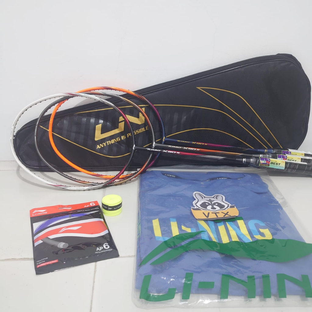 Raket Badminton Lining Turbo X 90 III Paket