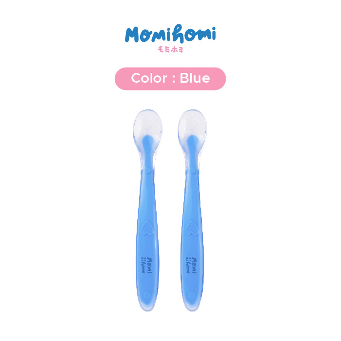 MOMI HOMI Sendok Makan Bayi 01 Silikon Peralatan Perlengkapan MPASI Baby Safety Spoon Lentur Sendok Makan Silicone Mpasi Baby Food Spoon