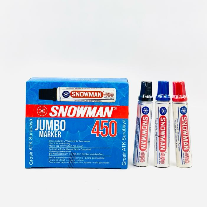 

Spidol Snowman Permanen Permanent BESAR JUMBO HITAM BIRU MERAH 450