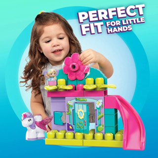 FISHER PRICE MEGA BLOKS (GKX80) FLOWER FAIRIES ENCHANTED COTTAGE / mainan balok / rumah rumahan / mainan rumah