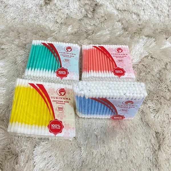 Cotton Bud Yukinawa Dewasa Isi 100 / Korek Kuping Dewasa Bayi Warna