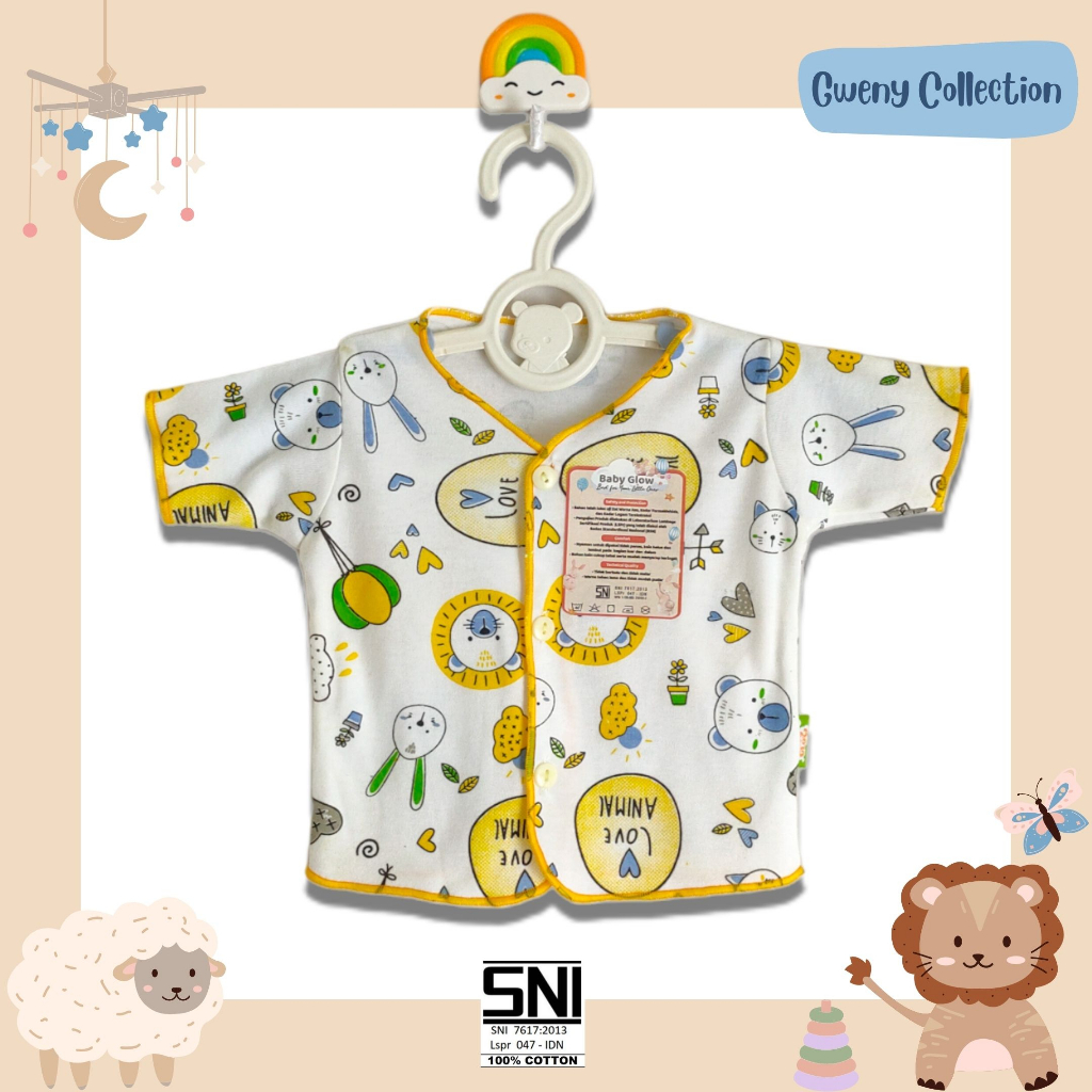 Atasan Baju Bayi / Atasan Baju Anak Motif Love Animal Baby Glow