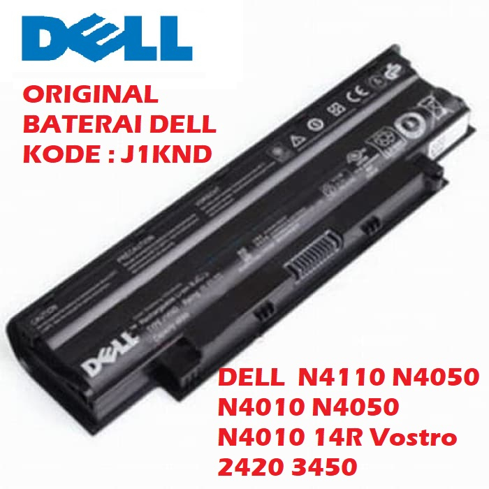 ORIGINAL BATERAI DELL J1KND N4110 N4050 N4010 N4050 N4010 14R Vostro 2420 3450