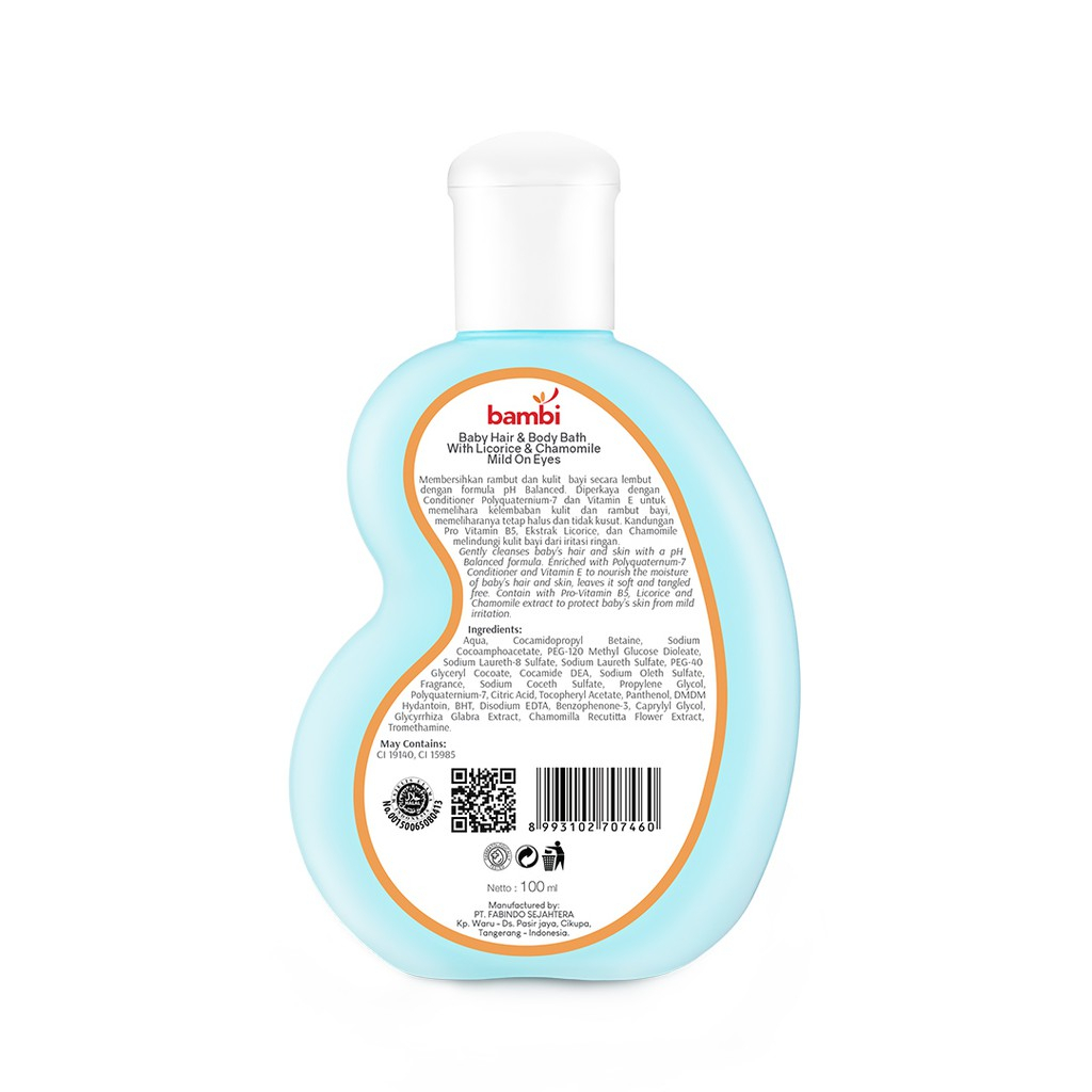 Bambi - Baby Hair &amp; Body Bath 2in1 - Calming &amp; Comfort Head To Toe Wash - Sabun Mandi &amp; Shampoo Bayi