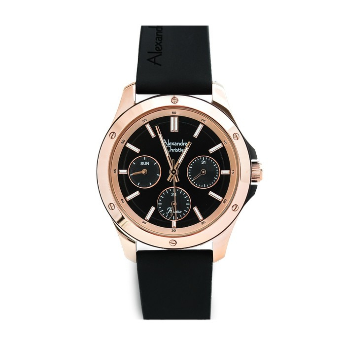 Jam Tangan Alexandre Christie AC 2970 BF Woman Wanita Rubber Murah Original