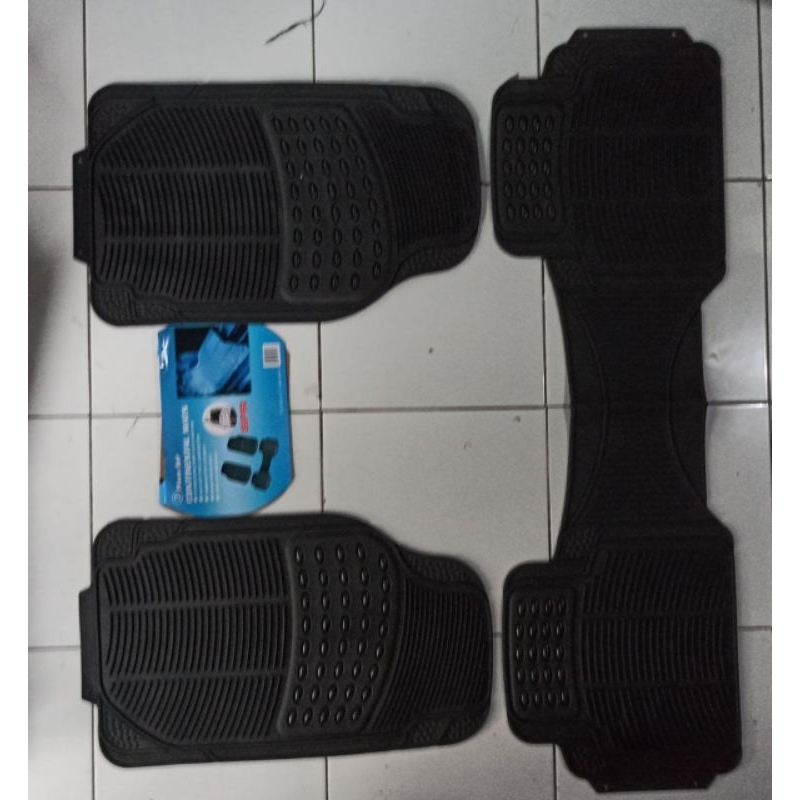 karpet karet lantai universal tebal dan lentur 2baris 3 potong all mobil Avanza Calya Innova Agya jazz Yaris