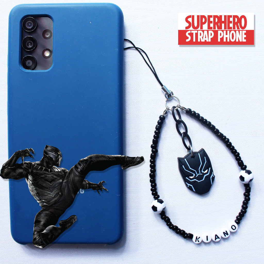 Gantungan hp Lucu Manik-manik Tali Ponsel Lanyard Pergelangan Tangan Free Custom Nama Phone Strap Beads Superhero Mr Nanas